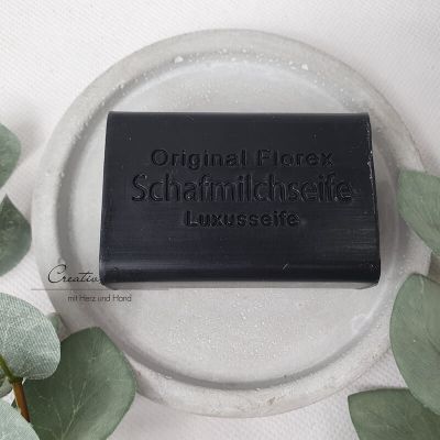Schafmilchseife Luxusseife Noir mit Sheabutter - Palmölfrei - Florex, eckig 100g