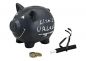 Preview: Sparschwein zum selbst Beschriften in Schwarz mit Kreide