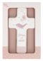 Preview: Kinderholzkreuz zur Taufe rosa - Geborgen und behütet