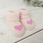 Preview: Babyschuhe in rosa mit Herz zum Dekorieren - Basteln