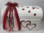 Preview: Briefbox - Geschenktruhe Open Hearts zur Hochzeit - Bordeaux mit Silberherzen