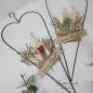 Preview: Metallherz mit Trockenblumen dekoriert, Geburtstagsgeschenk GRÜN