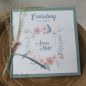 Preview: Einladungskarte -Taufe- mit Blumenkranz und Trockenblumen