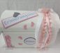 Preview: Erinnerungsbox - Geschenktruhe zur Geburt mit süßen Babyaccessoires in ROSA, inkl. Milchzahntruhe