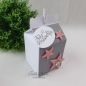 Preview: Geschenkverpackung Milchtüte in Weiß-Grau-Rosa mit Sternen