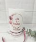 Preview: Hochzeitskerze Rustik weiß groß - mit Blütenkreis roségold, bordeaux, altrosa