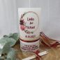 Preview: Hochzeitskerze Rustik weiß groß - mit Blütenkreis roségold, bordeaux, altrosa
