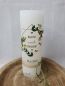 Preview: Hochzeitskerze Rustik ivory mit Teelichteinsatz - Vintage geometric - Gold-Natur