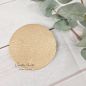 Preview: Kerzenteller - goldfarbene Sternstruktur mit Holz - 10 cm