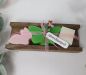 Preview: Ostergeschenk Schafmilchseifen in Holzverpackung Ostergruß Hase-Schmetterling rosa-weiß