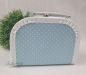 Preview: Pappkoffer mit Trim in Hellblau mit Punkten - Kinderkoffer