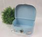Preview: Pappkoffer mit Trim in Hellblau mit Punkten - Kinderkoffer