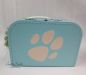 Preview: Pappkoffer in Blau mit Pfoten - Kinderkoffer