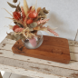 Preview: Ringkissen aus Holz mit bauchiger Vase - braun