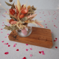 Preview: Ringkissen aus Holz mit bauchiger Vase - braun