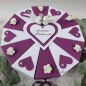 Preview: Schachteltorte mit Herzen & Röschen - Geldgeschenk Hochzeit VIOLETT