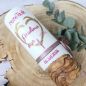 Preview: Taufkerze mit echtem Holz und mit oder ohne Teelichteinsatz -Herzgeweih-