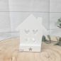 Preview: Teelichthalter -Haus- mit Herzen aus Beton eckig - Dekoration