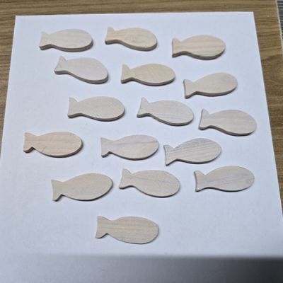 Fische - Holz in weiß - 16 Stück
