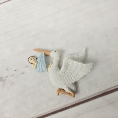 Storch mit Baby Junge 2D