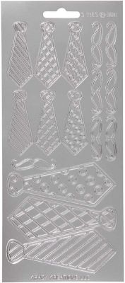 Sticker Konturensticker - Krawatten in Silber