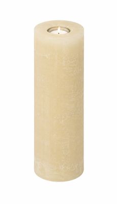 Rustikkerze CREME mit/ohne Teelichteinsatz 250x80 mm