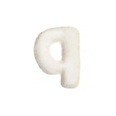 Wachsbuchstabe Echtwachs "q" 8mm weiß