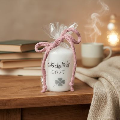 Preview: Geschenkkerze - Kerze zu Neujahr, Silvester, Tischdekoration 