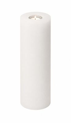 Rustikkerze WEISS mit/ohne Teelichteinsatz 250x80 mm