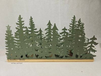 Wald grün - Adventsgesteck mit Gläser