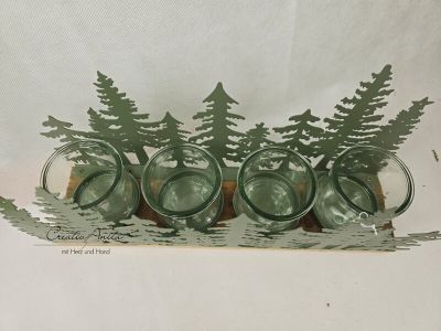 Wald grün - Adventsgesteck mit Gläser