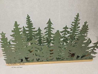 Wald grün - Adventsgesteck mit Gläser