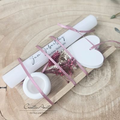 Geburtstagsgeschenk mit Herz-Anhänger aus Beton