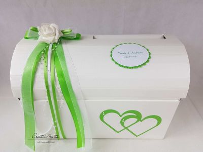 Briefbox - Geschenktruhe Open Hearts zur Hochzeit - Apfelgrün