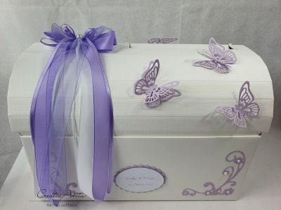 Briefbox Butterfly-Schmetterlinge zur Hochzeit - Flieder