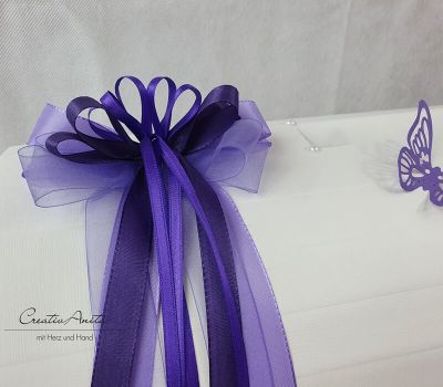 Briefbox Butterfly-Schmetterlinge zur Hochzeit - Flieder-Lila