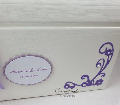 Briefbox Butterfly-Schmetterlinge zur Hochzeit - Flieder-Lila