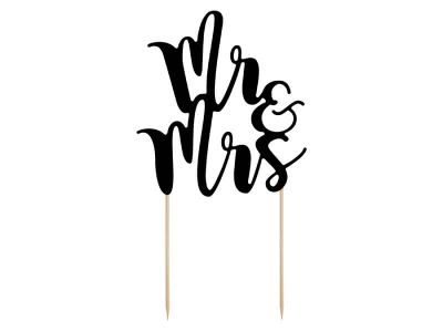 Cake Topper - Mr & Mrs schwarz