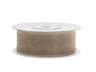 Chiffonband TAUPE - Zartes Braun, 25mm
