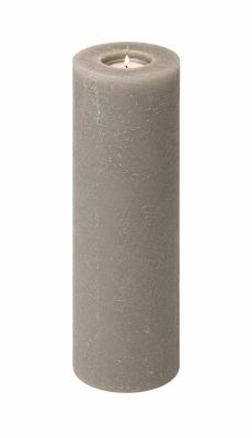 Rustikkerze TAUPE mit/ohne Teelichteinsatz 250x80 mm
