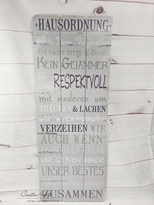 Dekoschild -Hausordnung-