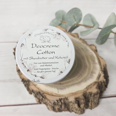 Deocreme -COTTON- mit Sheabutter und Kokosöl, 40 g
