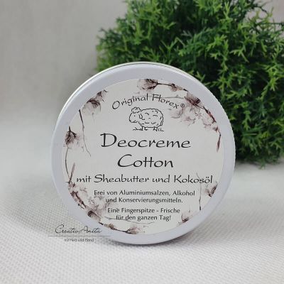 Deocreme -COTTON- mit Sheabutter und Kokosöl, 40 g