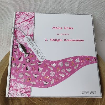 Gästebuch -Welle- in Pink
