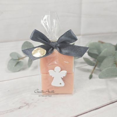 Seifengeschenk - Weihnachtsgeschenk - Seifenstücke fruchtige Quitte mit Engel dekoriert