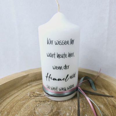 Preview: Gedenkkerze - Trauerkerze - Erinnerungskerze - Hochzeit Midi -Wir wissen...-