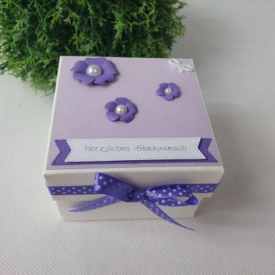 Geschenkschachtel - Geldgeschenkverpackung mit süßen Blumen