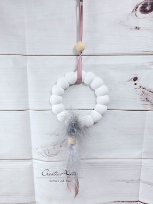 Hängedekoration -Bubble- altrosa-grau dekoriert