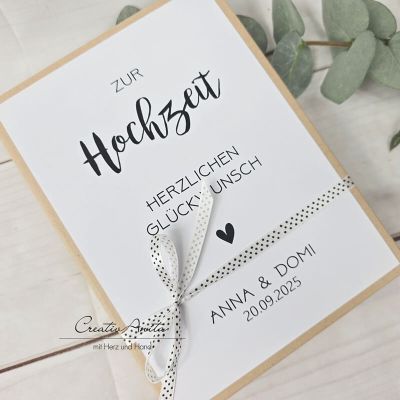 Geschenkbox Zur Hochzeit mit Trockenblumenstrauß - Geldgeschenk BLAU