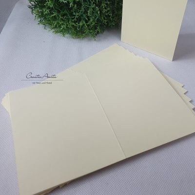 Kartenrohling - Blanko-Doppelkarte DIN-A6 CREME